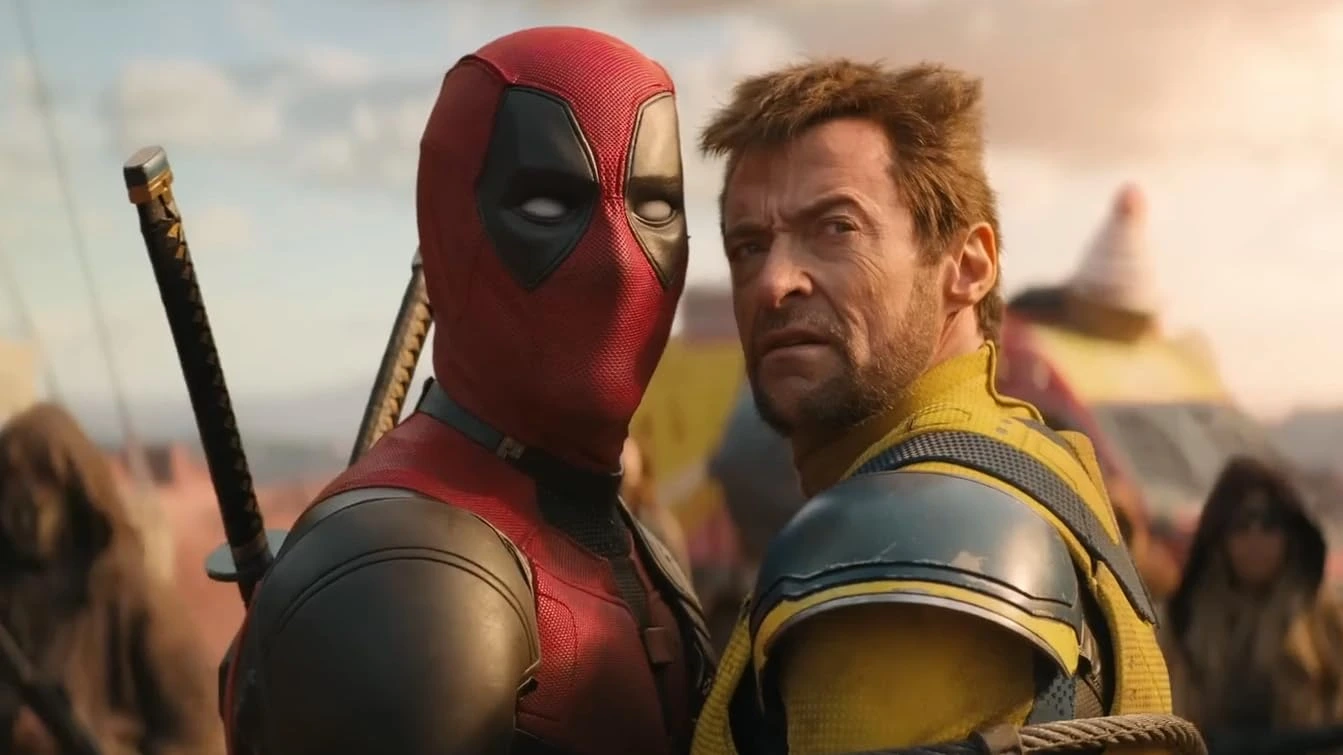 "Depiction of Wolverine and Deadpool in a heated moment, with Wolverine's stern expression contrasting Deadpool's mischievous grin. The image captures the tension and conflict that defines their dynamic in the Marvel universe."