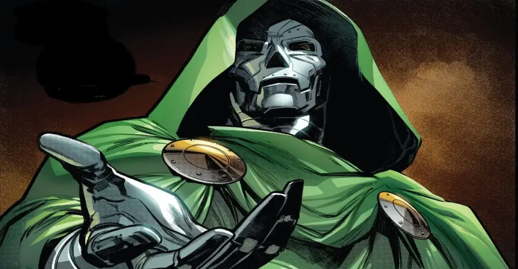 What moral dilemmas might Doom face as God Emperor - Doctor Doom in his iconic mask and hood