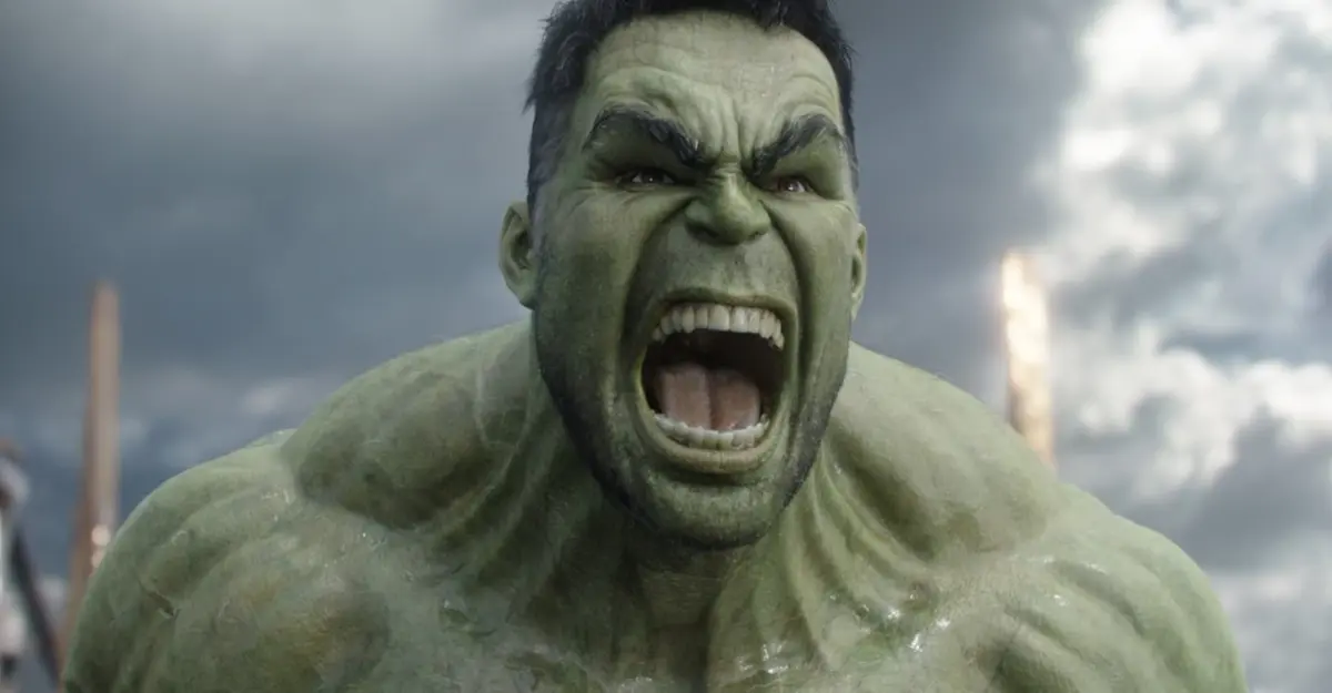 Who is the Hulk in the Avengers - close-up of the Hulk roaring in battle